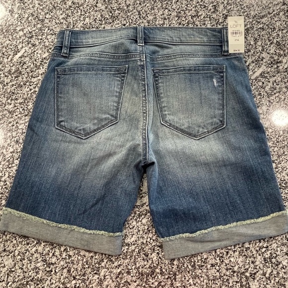 LOFT Distressed Bermuda Shorts NWT 4 / 27 cuffed raw hem - Picture 9 of 10